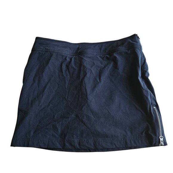 Athleta womens Sz 8 black nylon skirt side zipper with under shorts - Picture 3 of 8